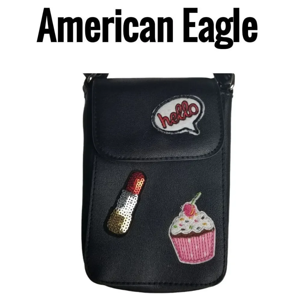American Eagle Emoji Black Mini Crossbody Bag
